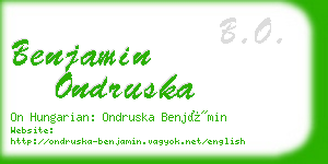 benjamin ondruska business card